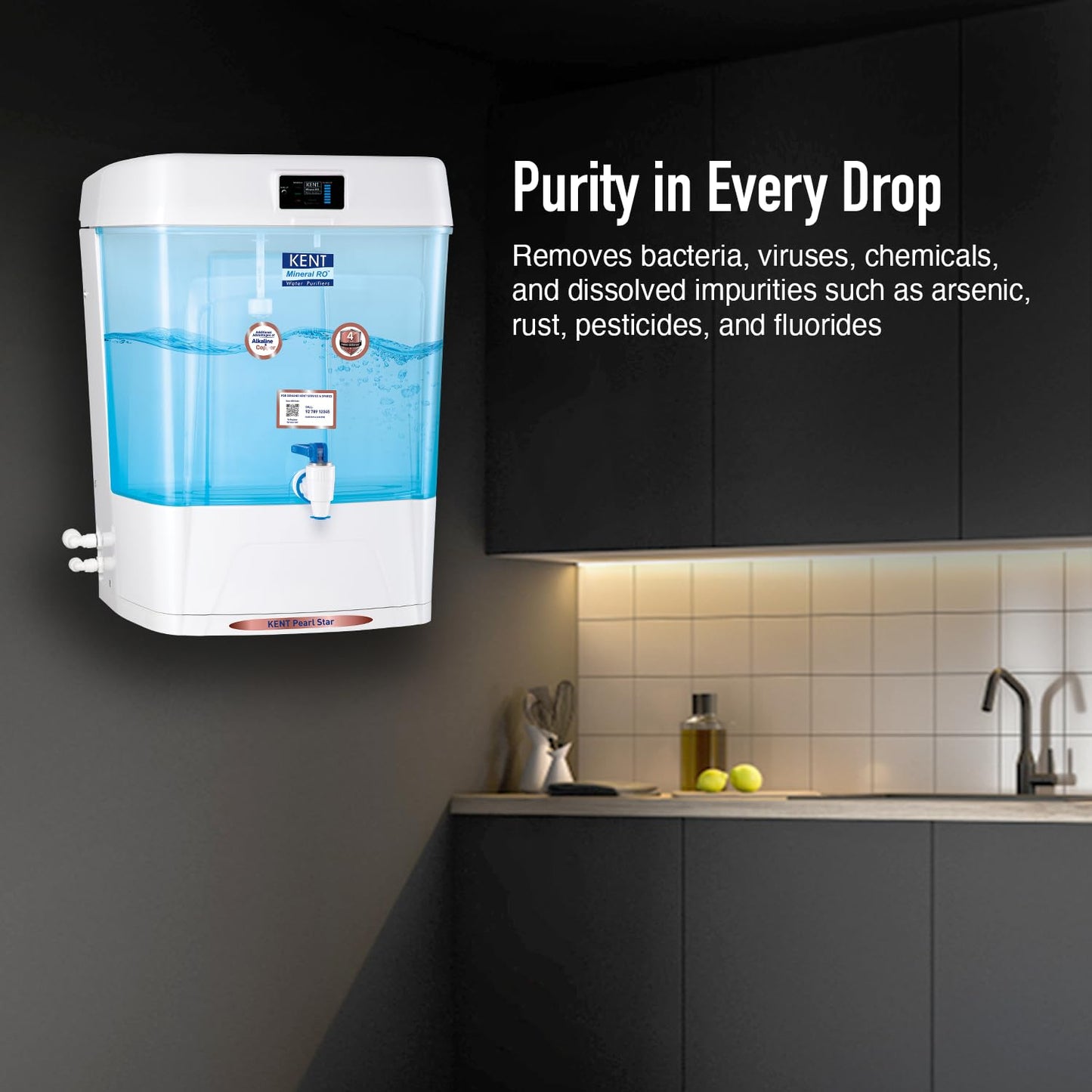 KENT Pearl Star RO Water Purifier(white,11L) | 4 Years Free Service