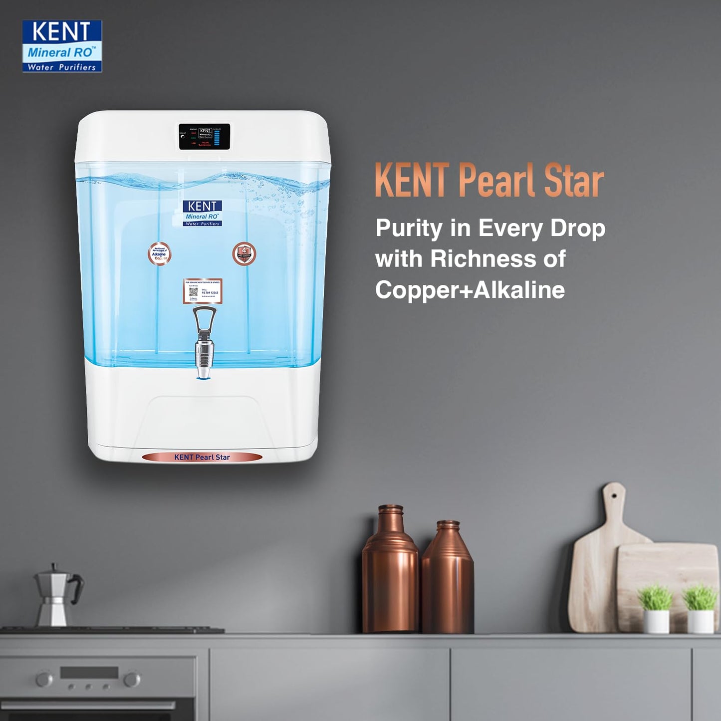 KENT Pearl Star RO Water Purifier(white,11L) | 4 Years Free Service