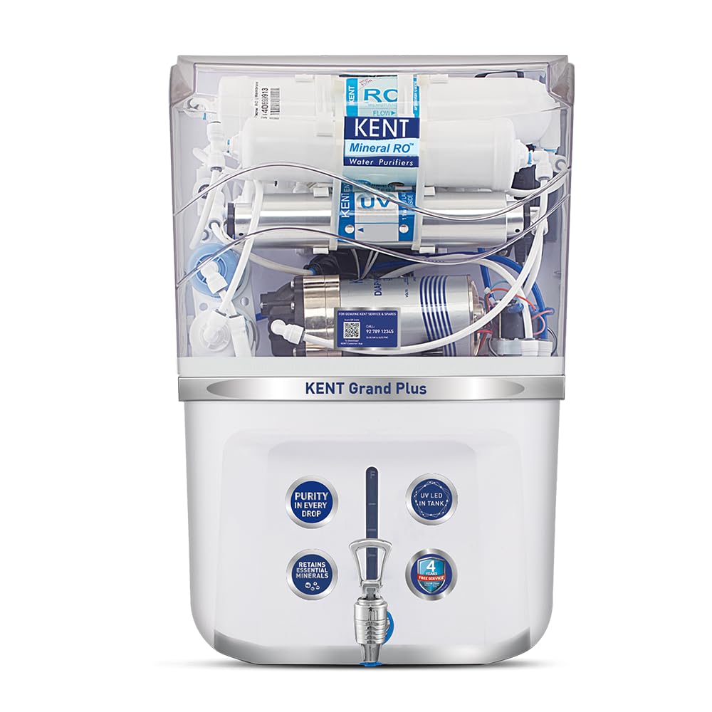 Kent Grand Plus RO + UV + UF + TDS Water Purifier (White, 9L) | 4 Years Free service