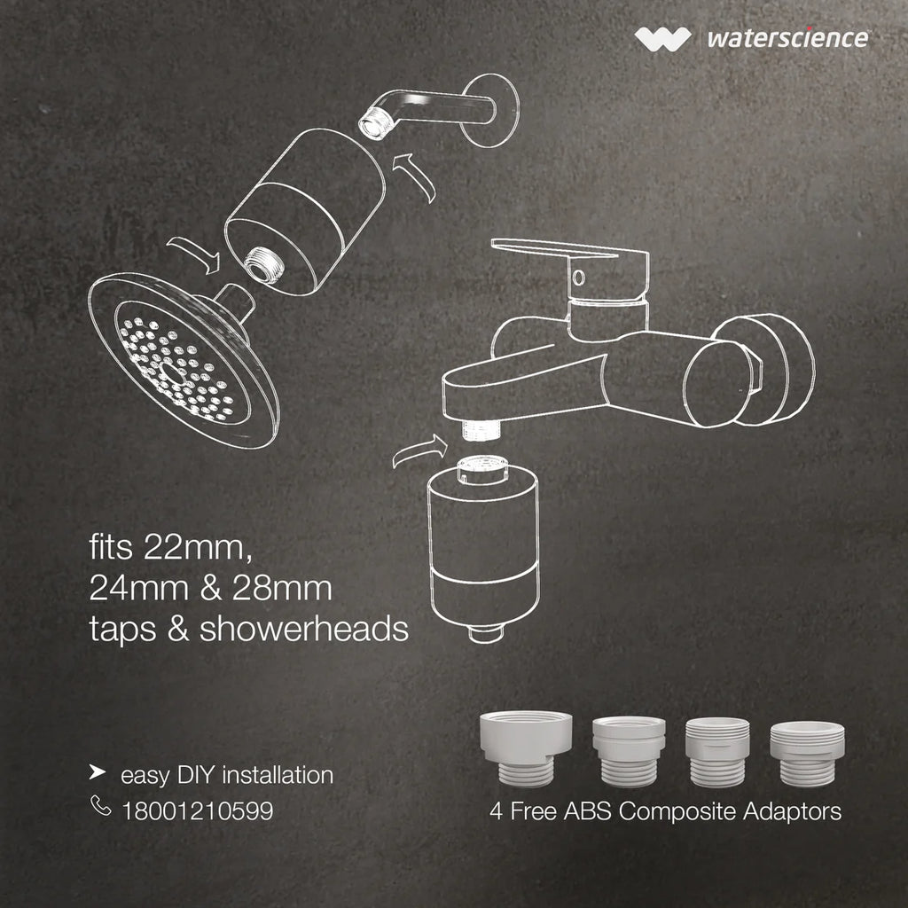 WaterScience CLEO Shower & Tap Filter for Hard Water - CLEO-SFU-423